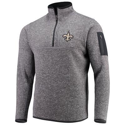 Women's Antigua Heather Gray New Orleans Saints Throwback Logo Fortune Half-Zip Pullover Jacket Size: Medium