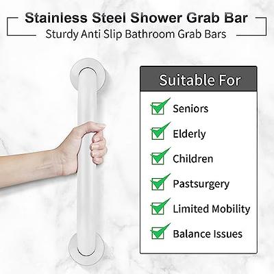 (2 Pack) Shower Handle 12 inch Grab Bars for Bathtubs and Showers Suction  Bar Handles Handicap Elderly Seniors Safety Bathroom Bath Grip - Balance
