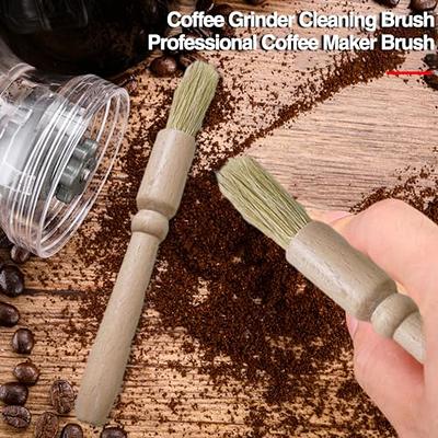 WYBG Coffee Grinder Brush, Coffee Machine Cleaning Brush, Espresso Machine  Cleaner, Espresso Maker Cleaner Tool with Storage Bag, Wooden Handle