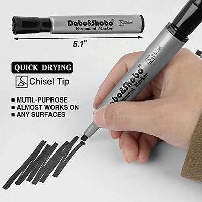 Shuttle Art Permanent Markers, 50 Pack Black Permanent Marker set,Fine  Point, Works on Plastic,Wood,Stone,Metal and Glass for Doodling, Marking