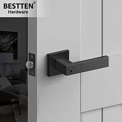 BESTTEN Keyed Entry Door Knob with Lock, Interior and Exterior