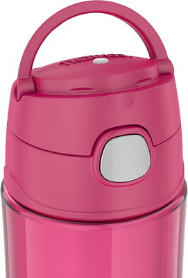 Mainstays 22 Ounce (22 Fluid Ounces) Pink Water Bottle with Stainless Steel  Lid and Strap 