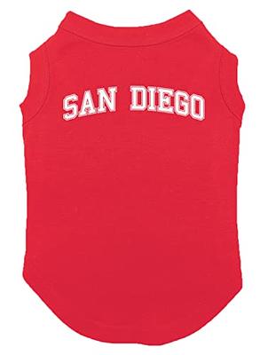 San Diego - Sports State City School Dog Shirt (Red, Medium