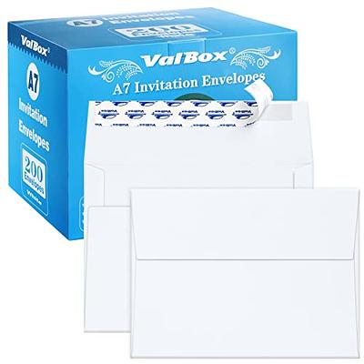 ValBox 200 Qty A7 Invitation Envelopes 5 x 7, 120GSM White Kraft