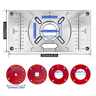 Weytoll Set of 3 Router Table Insert Plate Aluminum Alloy Wood