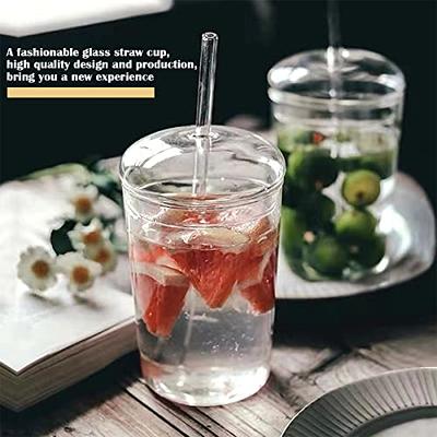 Drinking Glasses with Bamboo Lids and Glass Straw 16oz Can Shaped Glass Cups, Beer Glasses, Iced Coffee Glasses, Size: One size, Clear