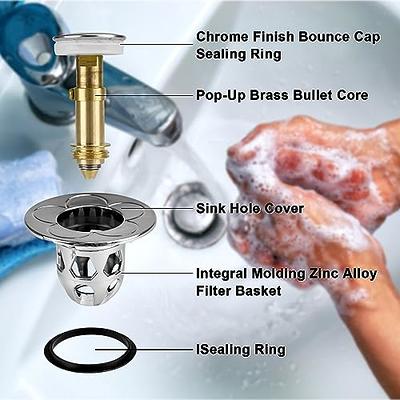 Universal Basin Pop-Up Plug Stopper Kitchen Wash Core Bounce Up Drain  Filter Bathroom Shower Sink Filter Plug Bathtub Stopper