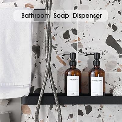 Bottiful Home-16 oz Grey Shampoo, Conditioner, Wash Shower Soap  Dispensers-3 Refillable Empty PET Plastic Pump Bottle Shower  Containers-Printed