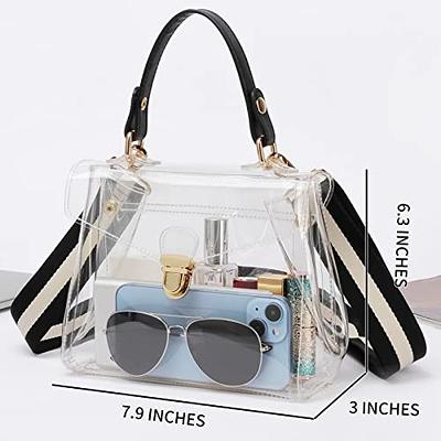 LZXYBIN Clear Purses for Women Stadium, Small Clear Purse Concert  Transparent Crossbody Bag Stadium Approved for Women