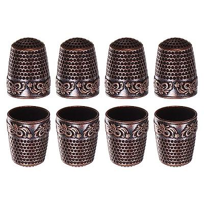 4 Pack Sewing Thimble Finger Protector Adjustable Finger Metal Shield  Protector Pin Needles Sewing Quilting Craft Accessories DIY Sewing Tools  Needlework(2 Sizes)