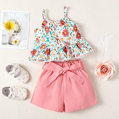  Infant Baby Girl Waffle Knit Shorts Outfit Summer Sleeveless  Bodysuit Tank Top & Ruffle Bloomer Shorts Clothes Sets (Khaki Floral,0-3  Months): Clothing, Shoes & Jewelry