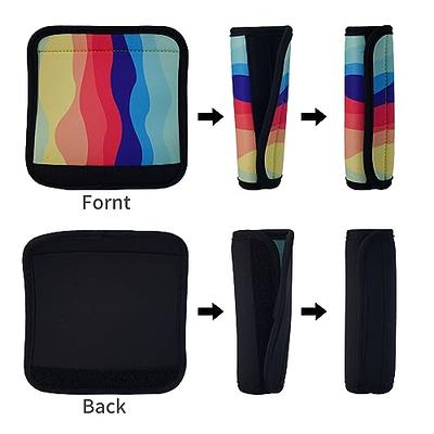 5 Pcs Neoprene Large Luggage Handle Wrap Handle Grip Luggage Tags Identifier Hollow Design for Push-button, Bright Luggage Markers for Airport