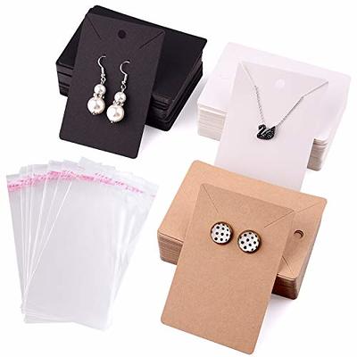 1000PCS Earrings and Necklace Display Cards with Self-Sealing Bags Earring  Card Holder, Earring Display Cards for Ear Studs,Earrings, Necklaces