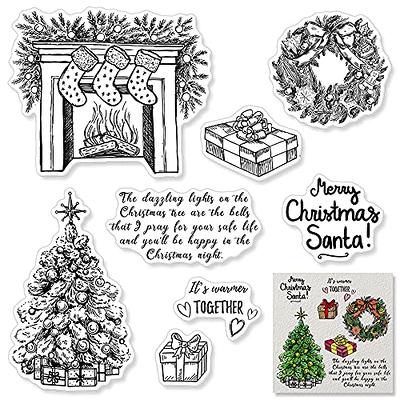 Hying Merry Christmas Words Clear Stamps for Card Making, Let it Snow  Letters Transparent Rubber Stamps Xmas Words Message Stamp Seal for  Crafting DIY