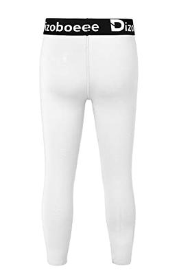 Dizoboee Boys 3/4 Compression Pants Leggings Tights for Sports
