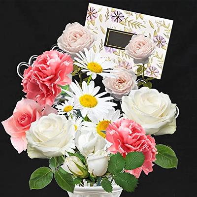 240 Pcs Floral Picks Card Holder Plastic Straight Head Flower Card Holder  Stick for Card Photo Floral Bouquet Arrangement Valentine's Day Wedding