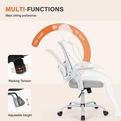 SMUG Office Computer Gaming Desk Chair, Ergonomic Mid-Back Mesh Rolling  Work Swivel Task Chairs with Wheels, Comfortable Lumbar Support, Comfy Arms