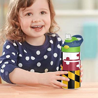 MCHIVER Maryland Flag Kids Water Bottle with Straw Insulated Stainless  Steel Kids Water Bottle Thermos for School Toddlers Reusable Tumbler 12 oz  / 350 ml Green Top - Yahoo Shopping