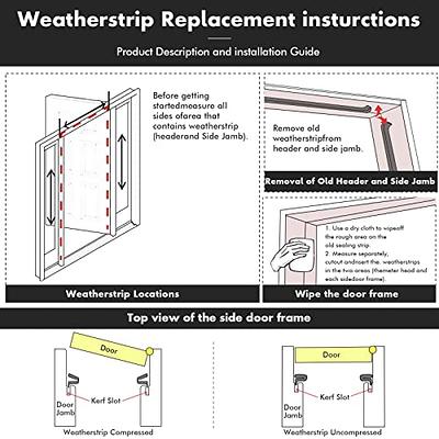 19.7 Feet Rubber Weather Stripping Door Seal Strip for Door Frame, Kerf Door Weatherstripping for Interior Doors, Door Draft Sealer Insulation Strip