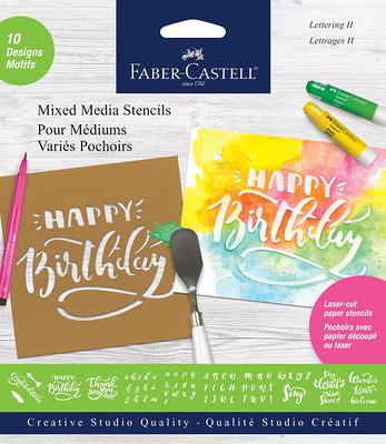 Faber-Castell Mixed Media Stencils - Lettering II, Adult Art