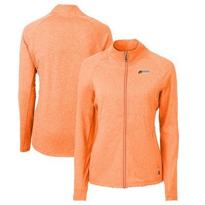 Men's Cutter & Buck Black Oklahoma State Cowboys Big Tall Adapt Eco Knit Hybrid Recycled Full-Zip Jacket