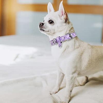 Dog Collar for Small Medium Large Dogs Pet Collars Girl Boy, PU Stamping  Leather Plaid Dogs Collar Adjustable Chihuahua Teacup Yorkie Puppy Collar