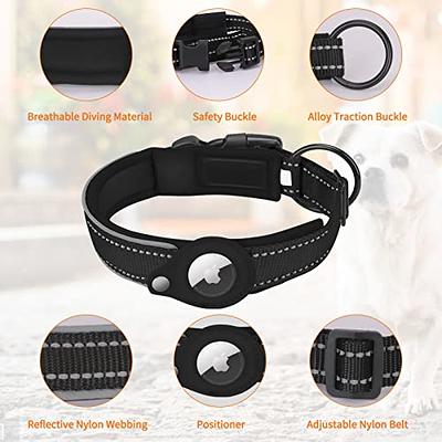 FEEYAR Reflective AirTag Dog Collar Holder(2 Pack), IP68 Waterproof Airtag  Holder for Dog Collar, Hard TPU Air Tag Dog Collar, Ultra-Durable Dog & Cat