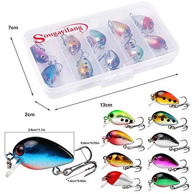 Mini Ice Fishing Lures Micro Crankbait with Treble Hook Fishing Bait  2.6cm/1.6g with Fishing Tackle Box for Freshwater Fishing by Sougayilang -  Yahoo Shopping