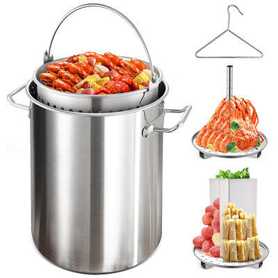  ZENFUN Stainless Steel Stockpot with Steamer Rack, 6 Quart Pot  With Glass Lid, Non-stick Soup Pot with Handles, Small Cooking Pot 6 Quart,  Sauce Pot, Induction Pot, Silver: Home & Kitchen