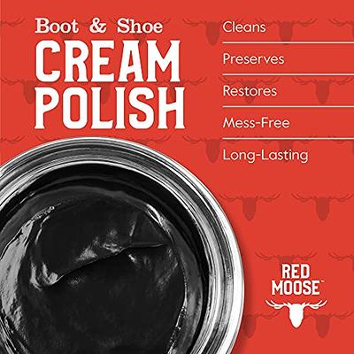 Red Moose Liquid Shoe Polish - 4 oz White - for Leather, Boots and Dress Shoes