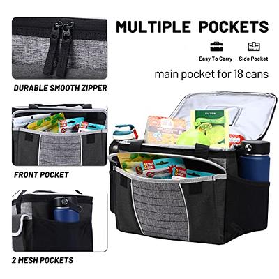 15l 24 Cans Insulated Picnic Lunch Bag Large Soft Cooler Bag For  Outdoor/camping/bbq/travel, Grey