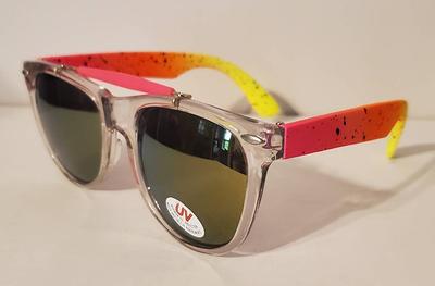 Vintage Sunglasses // Multicolor Beach Shades Hawaiian Theme Party Clear  Frames Funky Retro Wayfarer - Yahoo Shopping