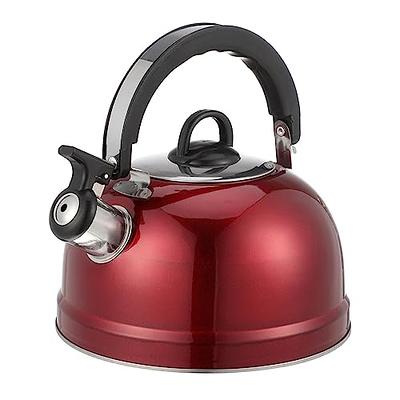 Creative Home 10 Cups Blue Stainless Steel Whistling Tea Kettle Teapot with  Aluminum Capsulated Bottom for Fast Boiling Heat Water 11303 - The Home  Depot