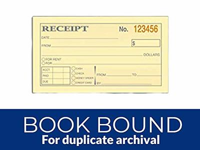 Blue Summit Supplies Triplicate Receipt Book 100 per Book 500 Total 5 Pack 3 Part Carbonless Payment Receipt Books for Money Rent or Cash with