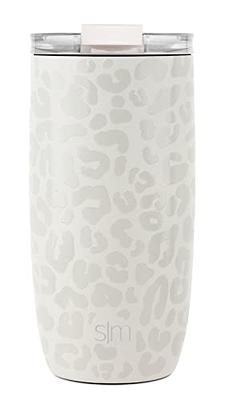 Simple Modern Travel Coffee Mug Tumbler with Flip Lid | Insulated Stainless Steel Cup Thermos |Voyager | 16oz | Cream Leopard