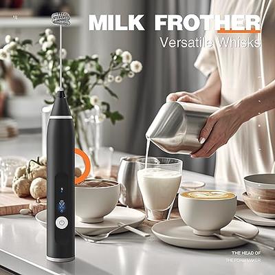 Laposso Milk Frother Rechargeable Handheld Electric Whisk Coffee Frother  Mixer with 3 Stainless whisks 3 Speed Adjustable Foam Maker Blender for  Coffee Matcha Latte Cappuccino Hot Chocolate Black - Yahoo Shopping