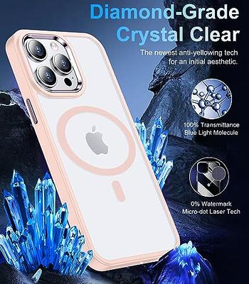 Temdan Magnetic for iPhone 15 Pro Max Case Clear, [Compatible with  Magsafe][2 Pcs Glass Screen Protector+Camera Lens Protector] [Not  Yellowing] Slim Shockproof Cover for iPhone 15 Pro Max 6.7 - Black 