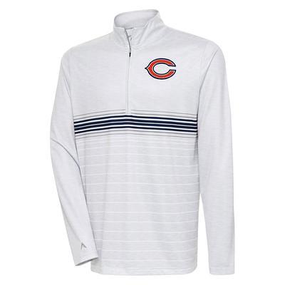 Men's Antigua Heather Gray/Navy Chicago Bears Victory Colorblock Quarter-Zip Pullover Top Size: Small