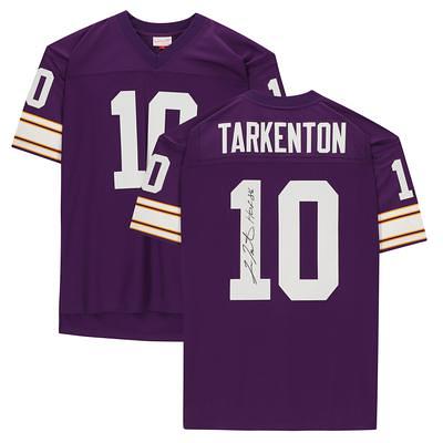 Fran Tarkenton Autographed HOF 86 and Framed White Vikings Jersey