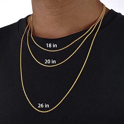 Andsion Real 18K Over Gold Chain Necklace for Women & Girls, 1.5mm