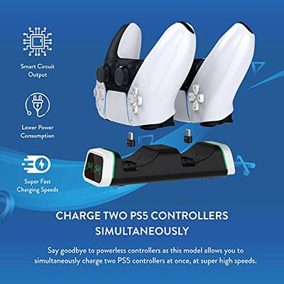 FONGWAN PS5 Slim Vertical Stand with Cooling Fan and Dual Controller  Charger Station for Playstation 5 Slim Console, PS5 Slim Stand with Headset