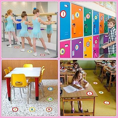 Number Spot Markers Stickers for Classroom Floor 4 Number Spot Markers and Labels Classroom Line-Up Helper Spots Stickers Colorful Floor Decals