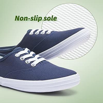 Womens White Canvas Sneakers Low Top Lace-up Canvas Shoes Lightweight  Casual Tennis Shoes(Navy.US5) - Yahoo Shopping