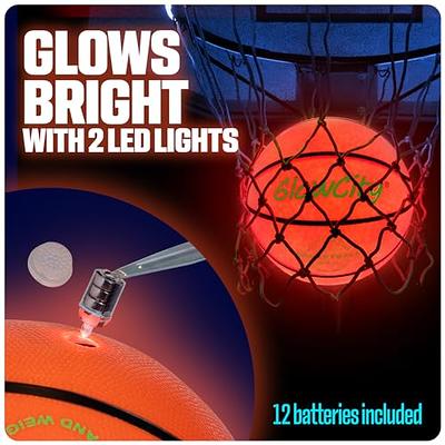GlowCity Glow in The Dark Basketball for Teen Boy - Basketball Gift -  Glowing Red Basket Ball, Light