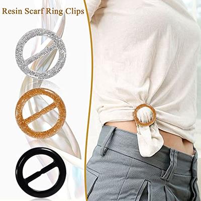 Scarf Rings Brooch Ring Clip Simple Style Scarf Ring Smooth Buckle For  Women Alloy Clothing Wrap Clasp Gold 