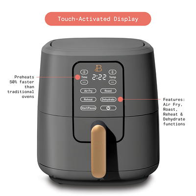 Air Fryer 4.2 QT Oilless Hot AirFryer 1200W Healthy Cooker Small Oven with  7 Presets, Digital LCD Touch Screen, Visual Cooking Window, Non-Stick