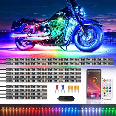 ZONECONA Chaser Dreamcolor Motorcycle Lights Underglow Kit w/APP/RF Remote  Brake Turn Signal,10PCS Chasing Motorcycle RGB+IC LED Lights 12v Neon  Ground Strips Waterproof MultiColor for Harley Kawasaki - Yahoo Shopping