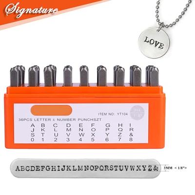 Metal Letter Punch Set 1/4 (6mm),36PC Steel Number and Letter Stamp  Set,Stamping Tool Set kit for Imprinting Metal, Plastic, Wood, Leather.