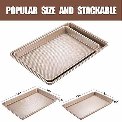 Stainless Steel Cookie Sheet Baking Pan Oven Tray Commercial Baking Sheet 2  Pcs