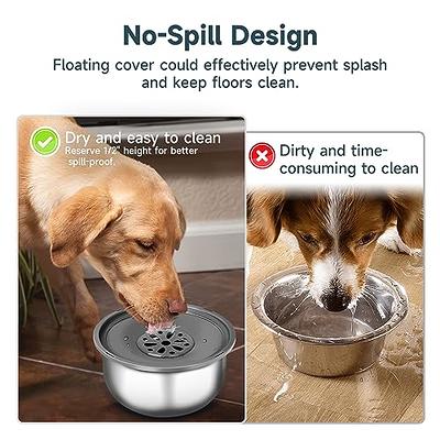 LIDLOK Dog Water Bowl Elevated Dog Bowls Slow Water Feeder Dog Bowl with Floating Disk No-Spill Water Bowl for Dogs (4.4L Water Bowl)